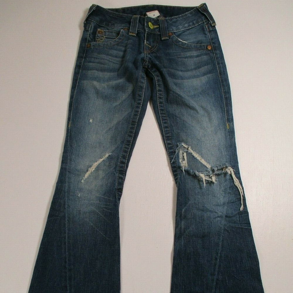 True Religion Womens Sz 24 Distressed Destroyed Je